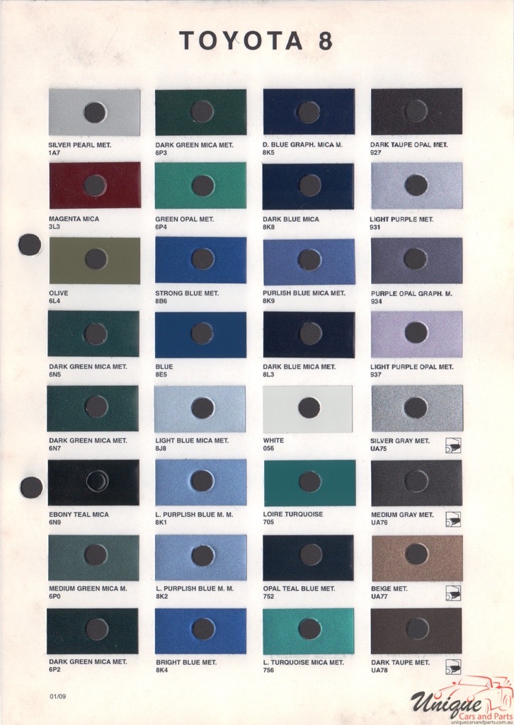 1995 - 2002 Toyota Paint Charts Octoral 8